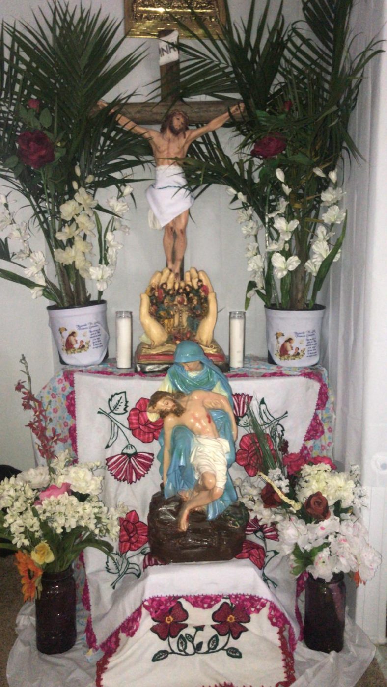 Home altar for Palm Sunday